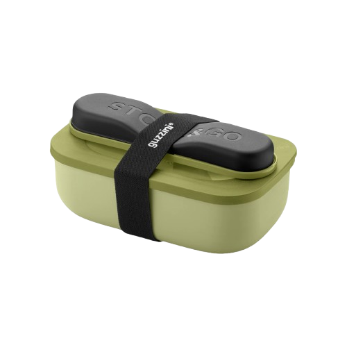 Guzzini - Store&Go, Coffret Lunch Box avec Couverts de voyage - Vert