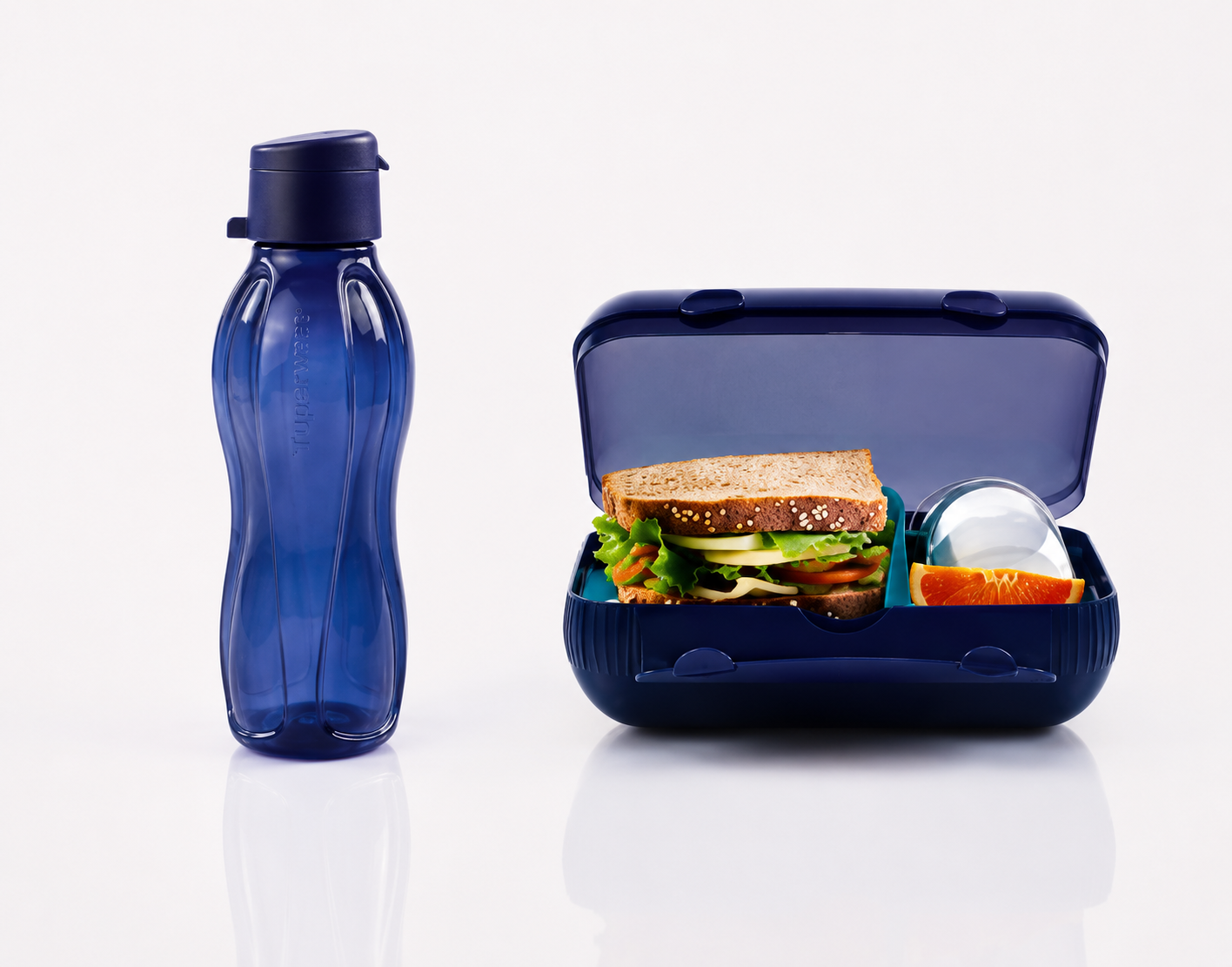 Eco Bouteille 750ml Click TOKYO + Boite Lunch Eco+ Bleu Nuit Retail
